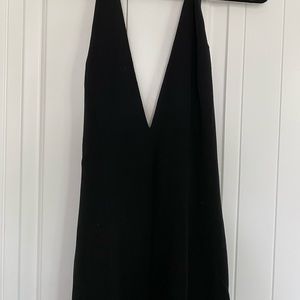 Designer Michael Kors black tight sexy V-neck halter jumpsuit perfect After Ski